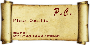 Plesz Cecília névjegykártya