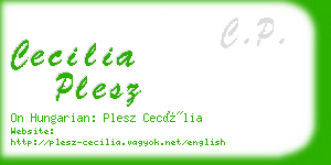cecilia plesz business card